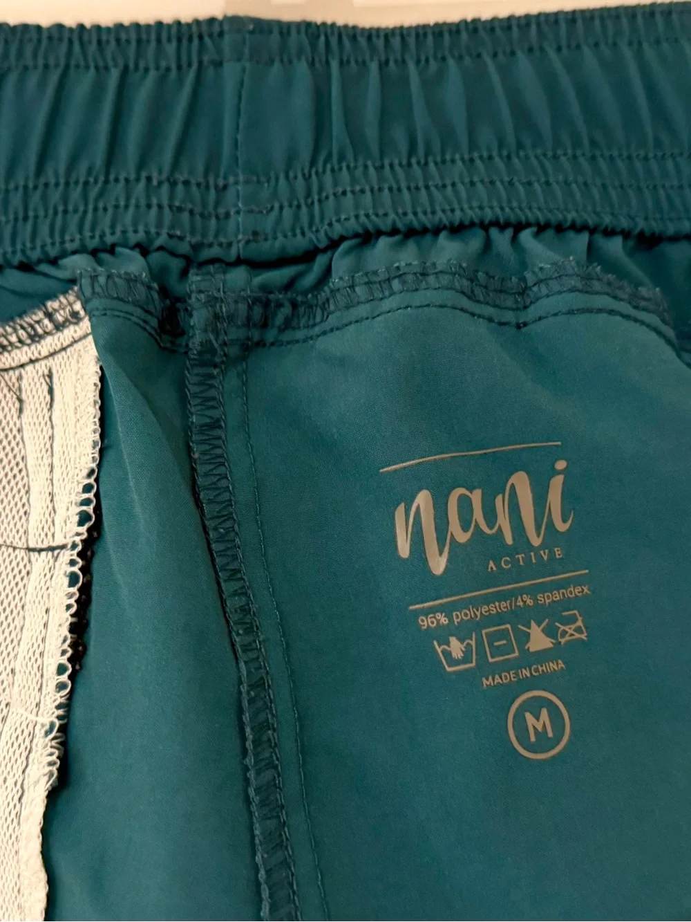 Nani Active Teal Swim/Athletic Shorts with Black Waist Belt